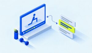 Geometric illustration of captions beside movement