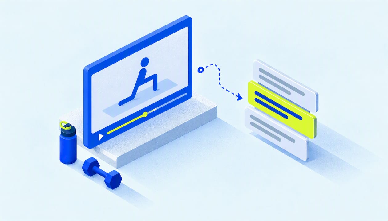 Geometric illustration of captions beside movement