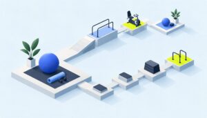 Geometric platforms suggesting adaptable exercise progression